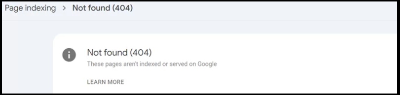 Google search console 404 error