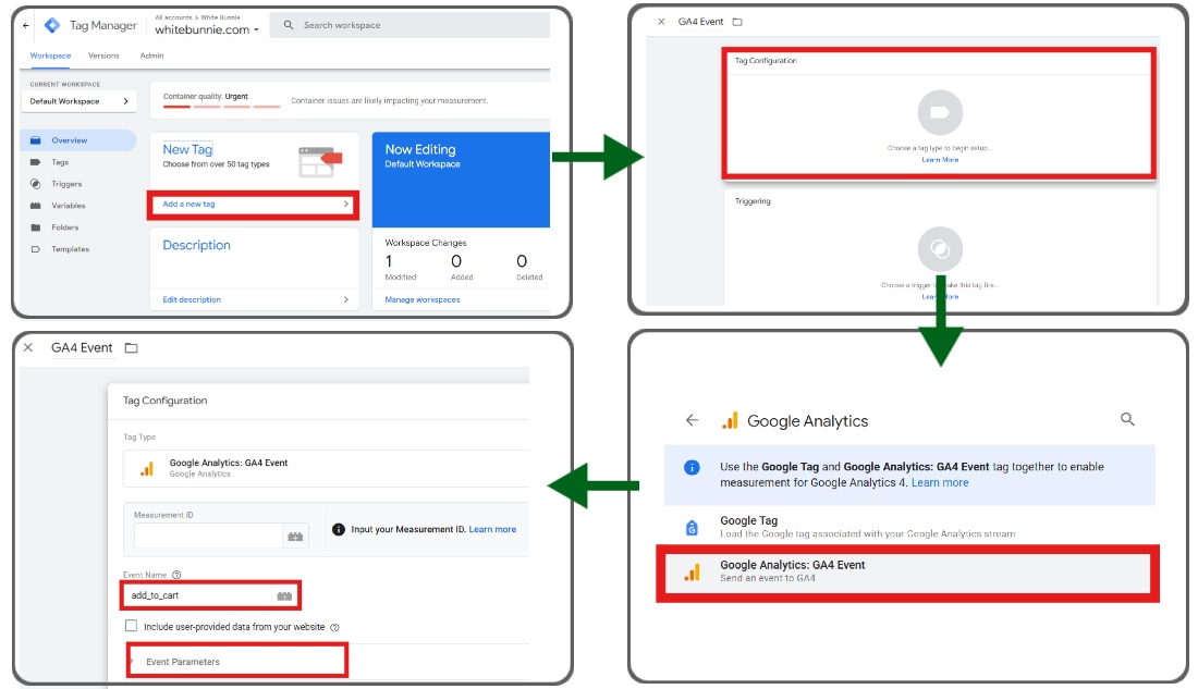 Create Tags for E commerce Events