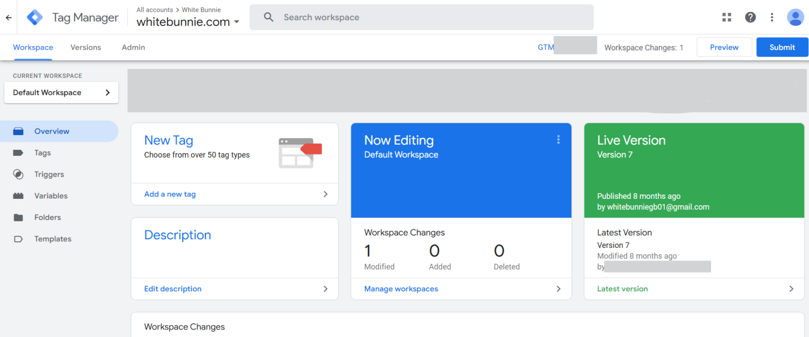 GTM container snippet
