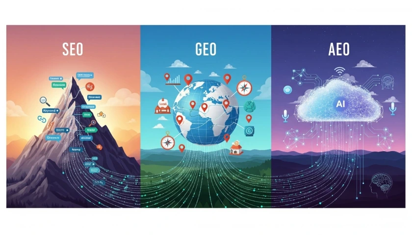 SEO vs GEO vs AEO